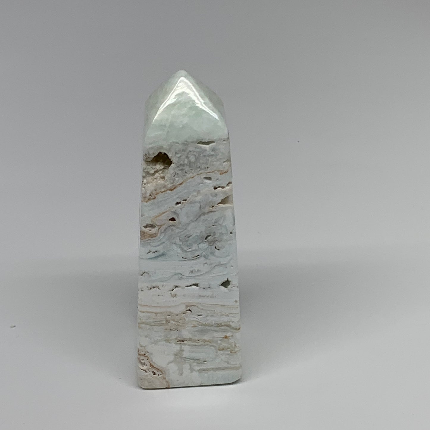 222.5g, 4"x1.3"x1.4", Caribbean Calcite Tower Gemstone @Afghanistan, B33709