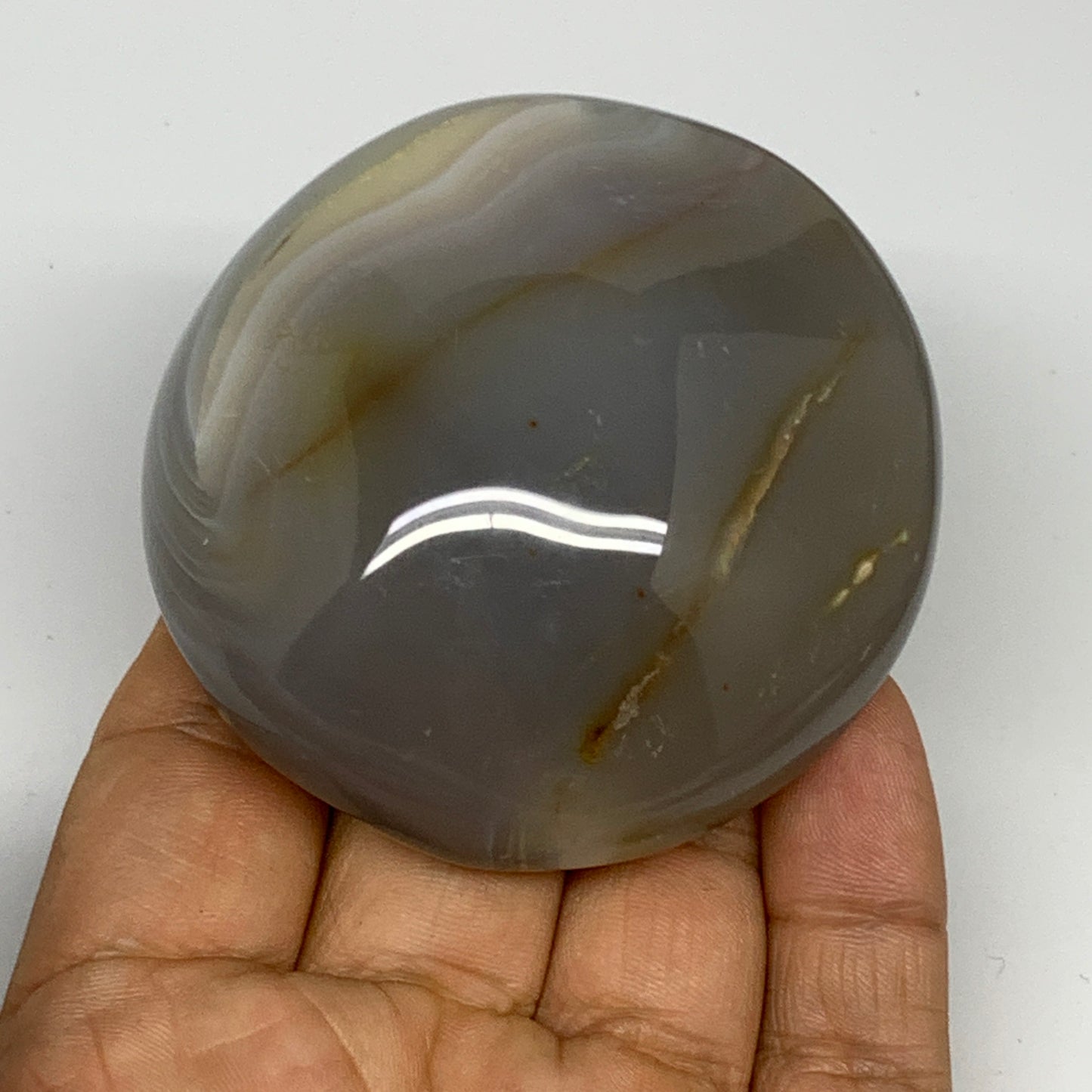 158.4g, 2.6"x2.5"x1.2" Orca Agate Palm-Stone Reiki Energy Crystal Reiki, B28674