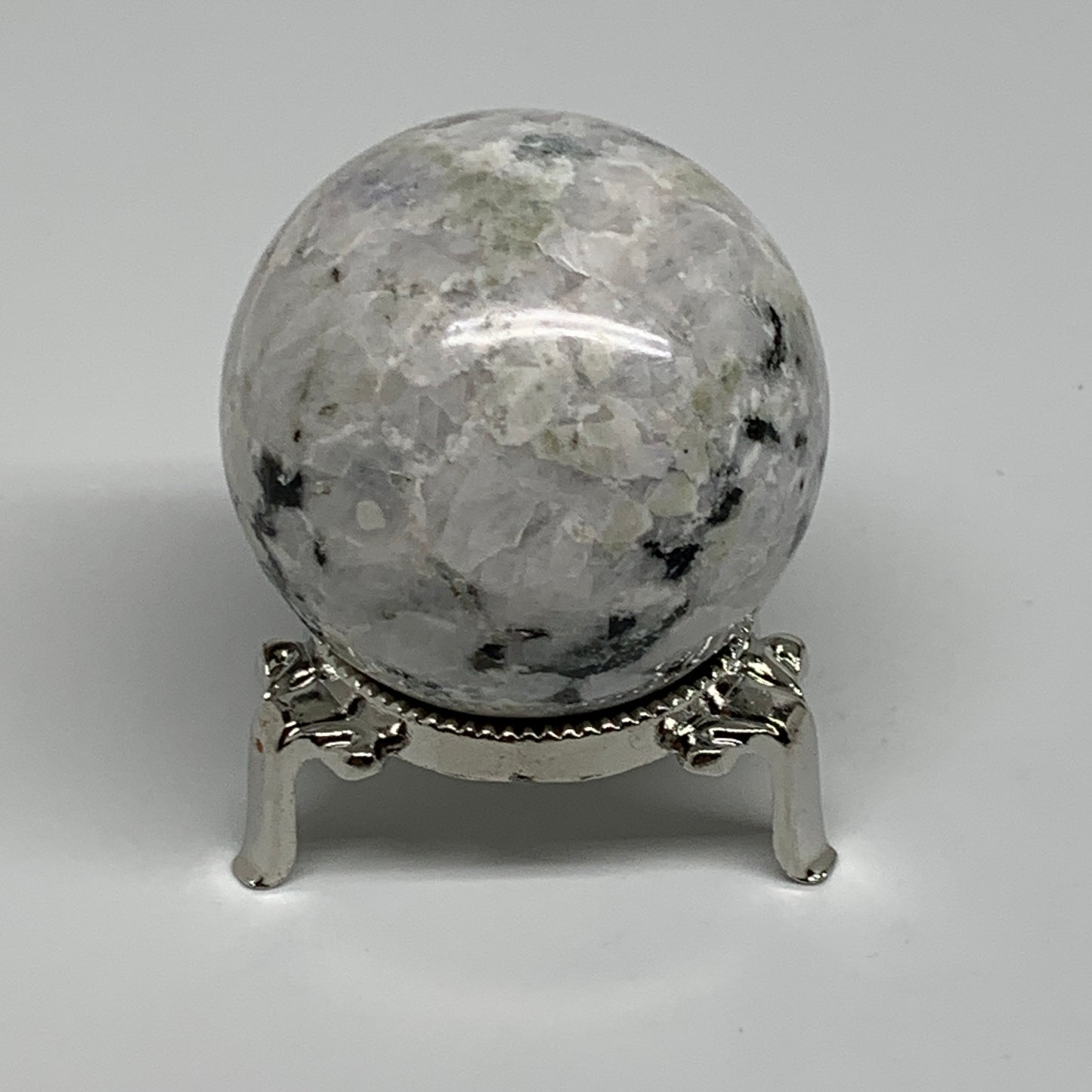 201.9g, 2.1"(52mm), Natural Rainbow Moonstone Sphere Ball Gemstone, B34345