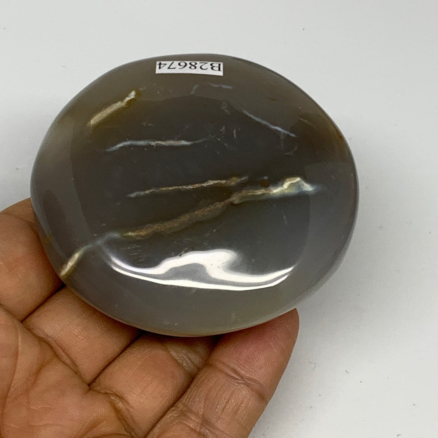 158.4g, 2.6"x2.5"x1.2" Orca Agate Palm-Stone Reiki Energy Crystal Reiki, B28674