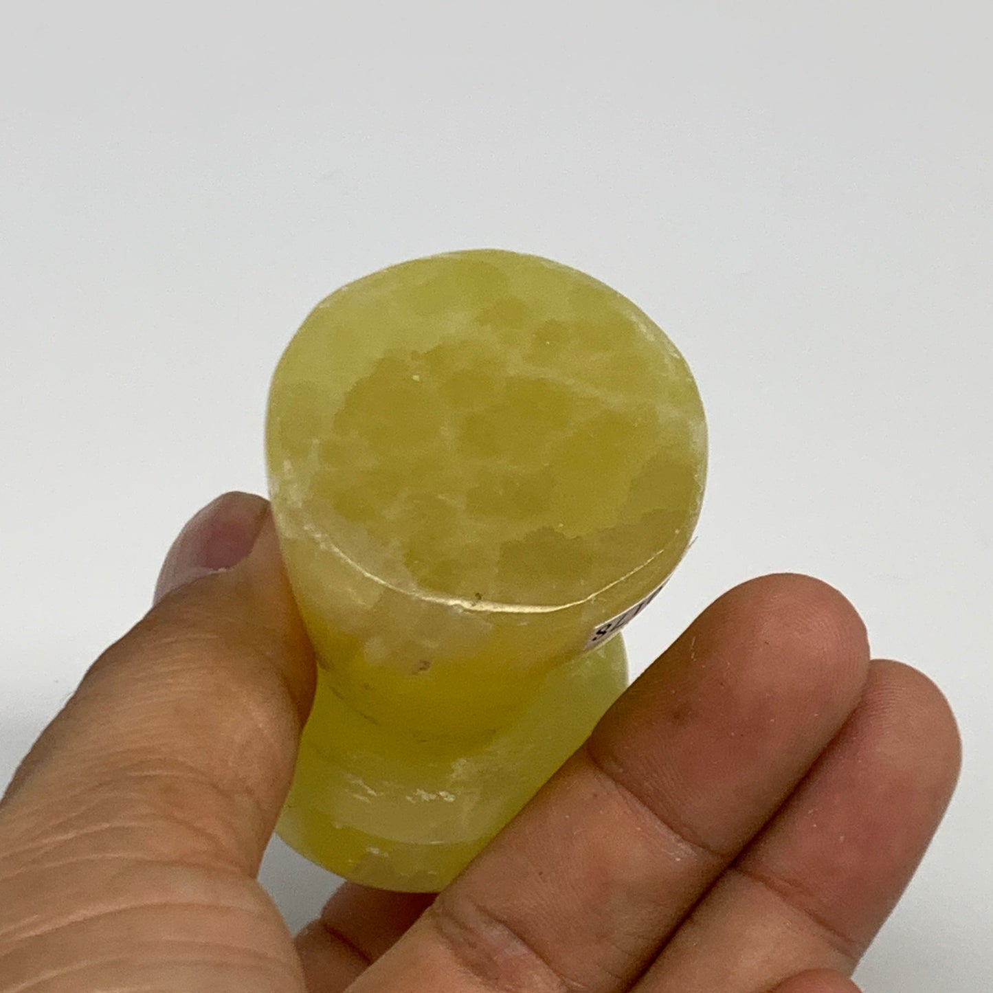 153.1g, 2.5"x1.4" Natural Lemon Calcite Mushroom Gemstone @Pakistan, B30178