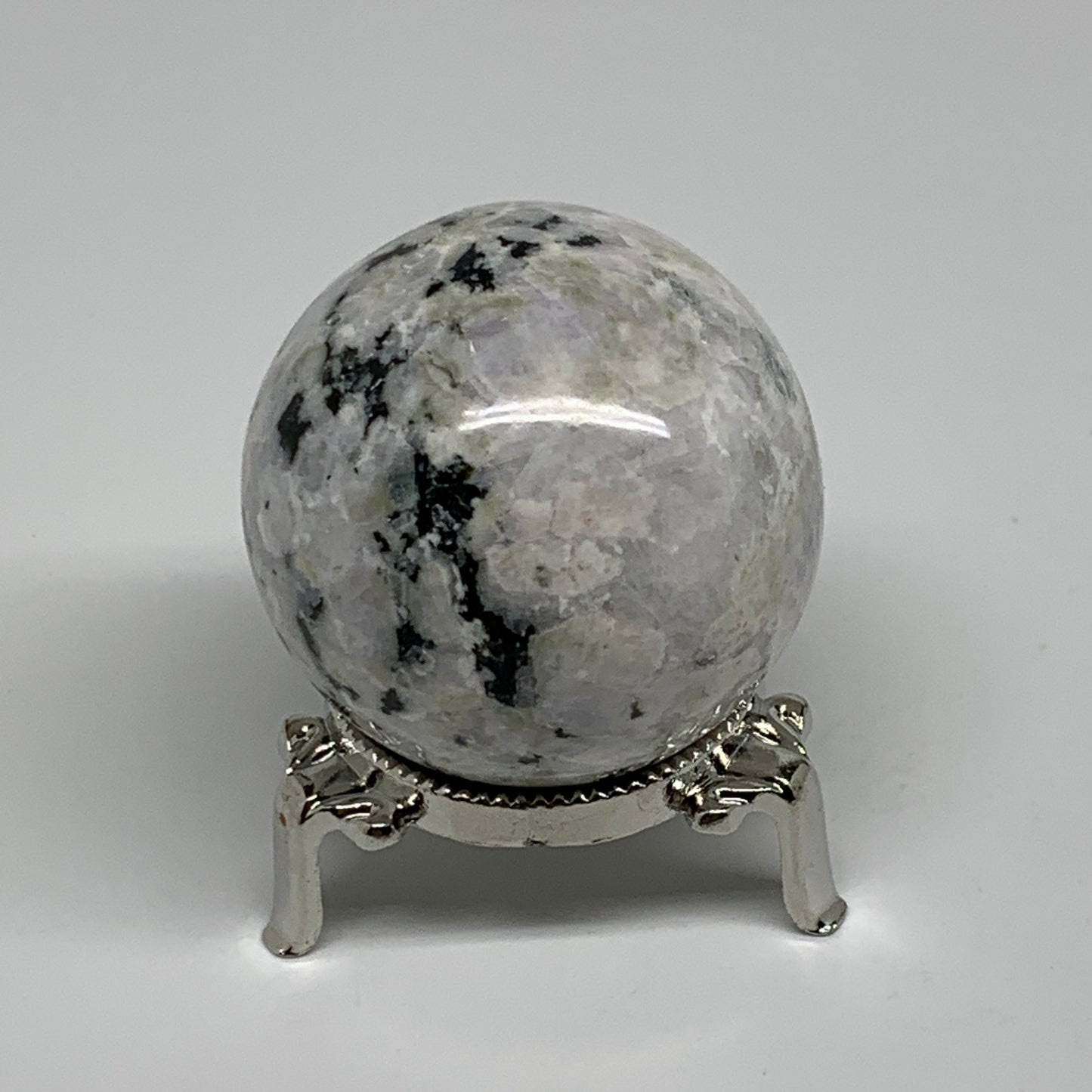 201.9g, 2.1"(52mm), Natural Rainbow Moonstone Sphere Ball Gemstone, B34345