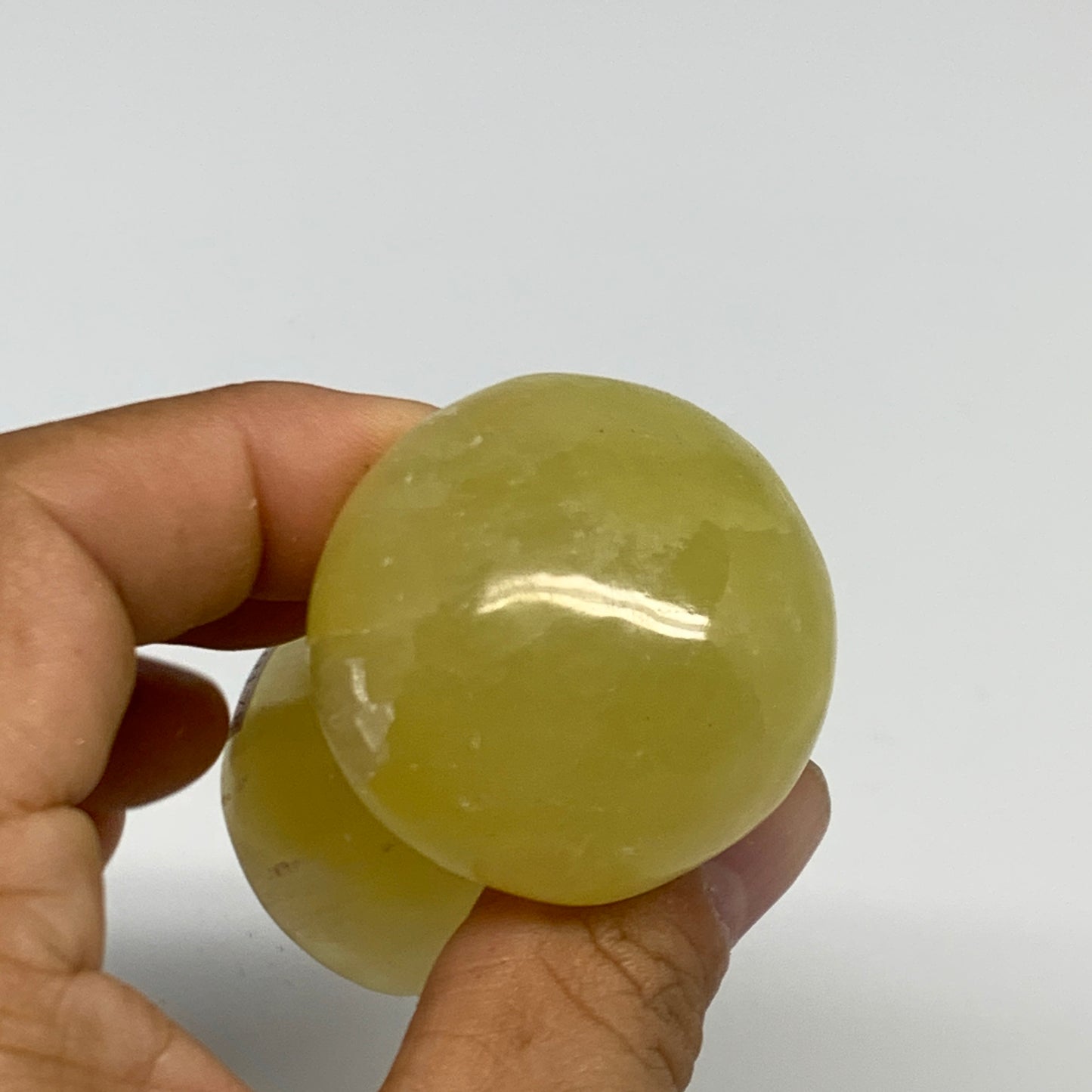153.1g, 2.5"x1.4" Natural Lemon Calcite Mushroom Gemstone @Pakistan, B30178