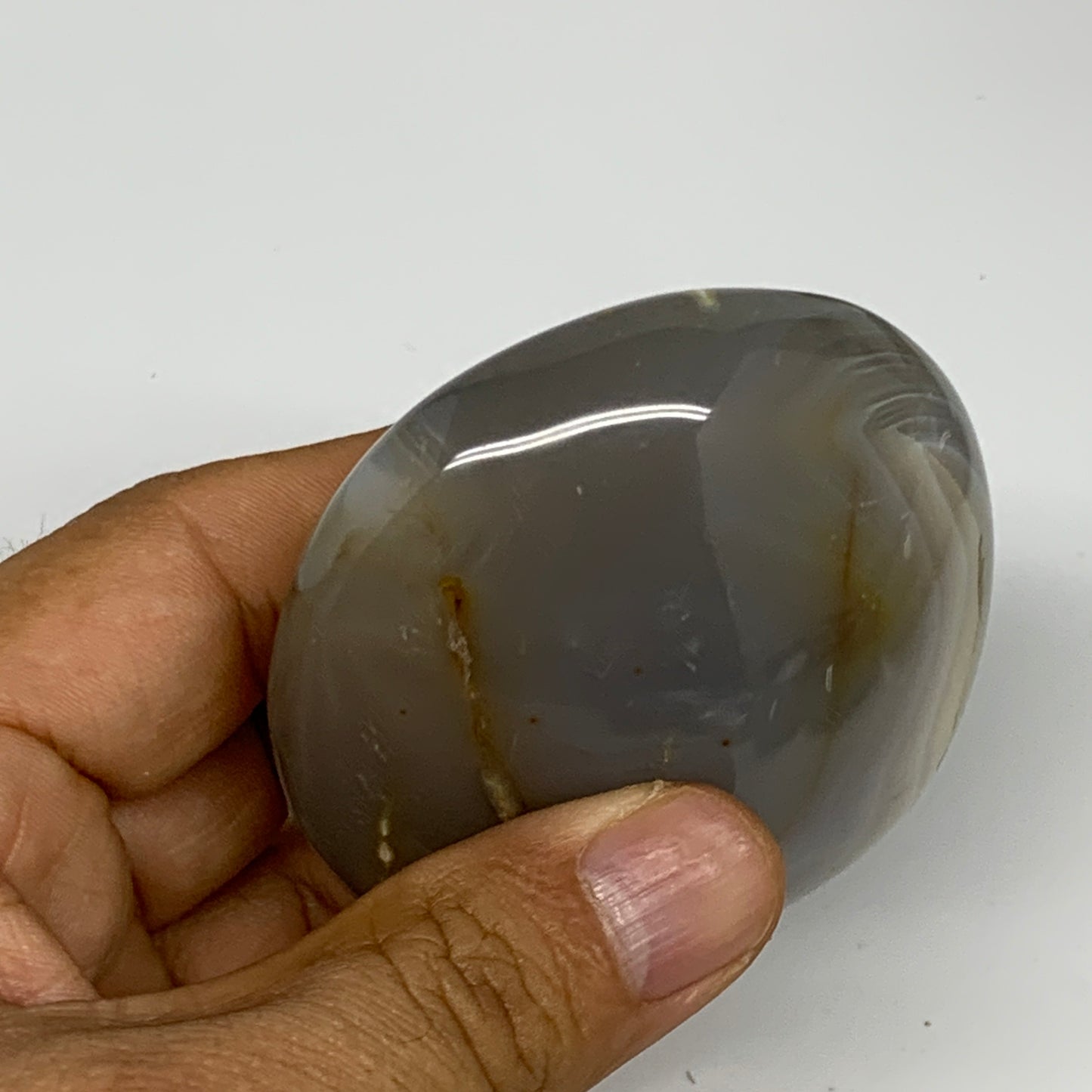 158.4g, 2.6"x2.5"x1.2" Orca Agate Palm-Stone Reiki Energy Crystal Reiki, B28674