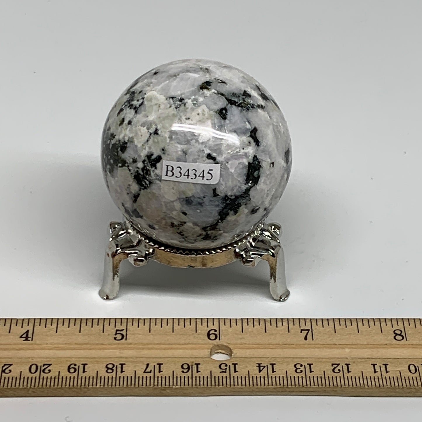 201.9g, 2.1"(52mm), Natural Rainbow Moonstone Sphere Ball Gemstone, B34345