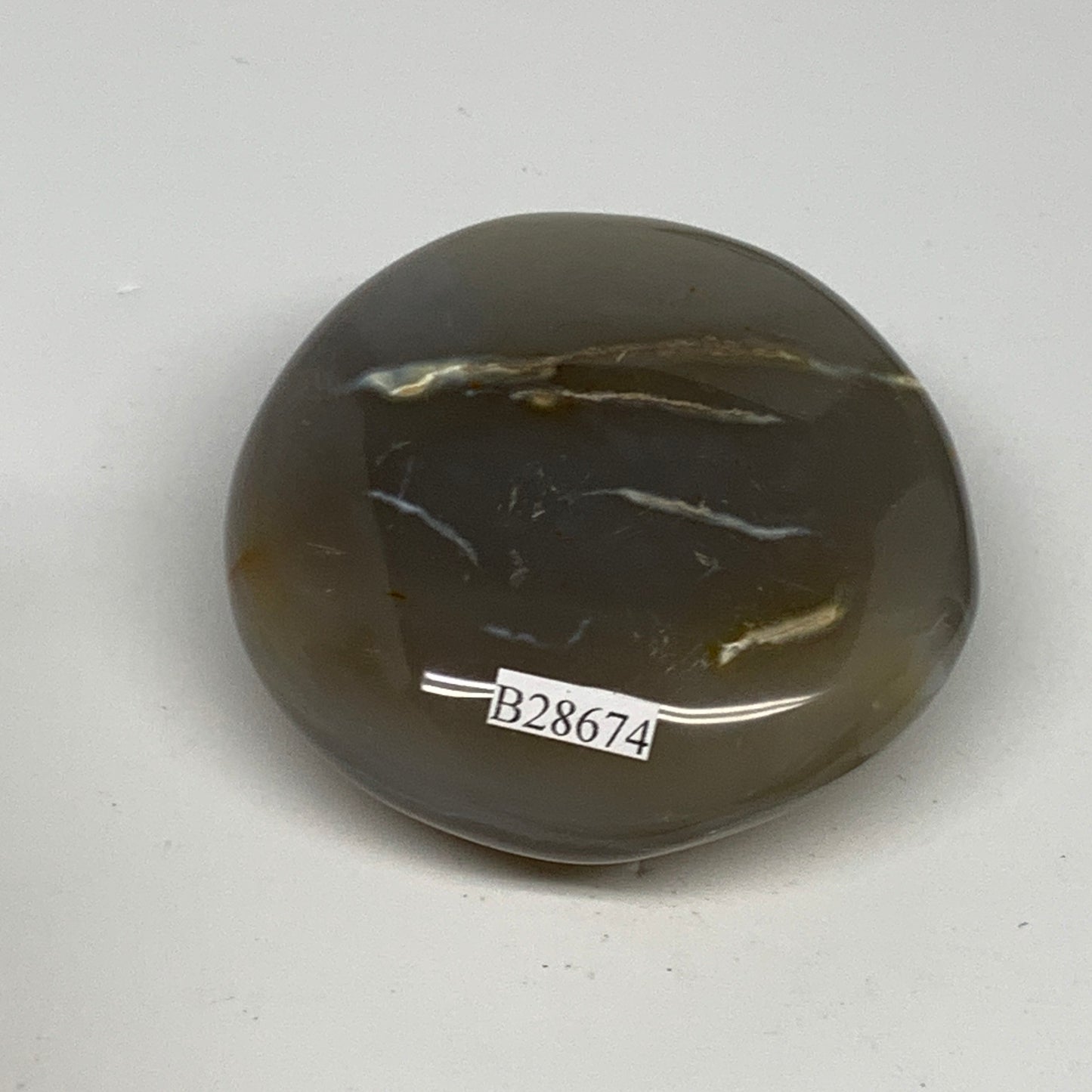 158.4g, 2.6"x2.5"x1.2" Orca Agate Palm-Stone Reiki Energy Crystal Reiki, B28674