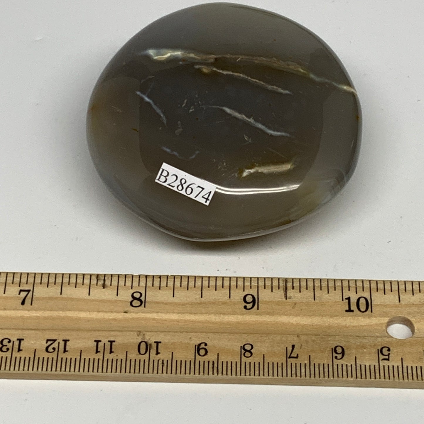 158.4g, 2.6"x2.5"x1.2" Orca Agate Palm-Stone Reiki Energy Crystal Reiki, B28674