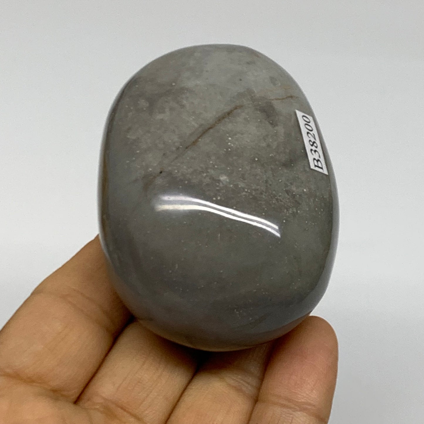 191.8g, 2.7"x2"x1.5" Natural Ocean Jasper Palm-Stone Orbicular Jasper, B38200