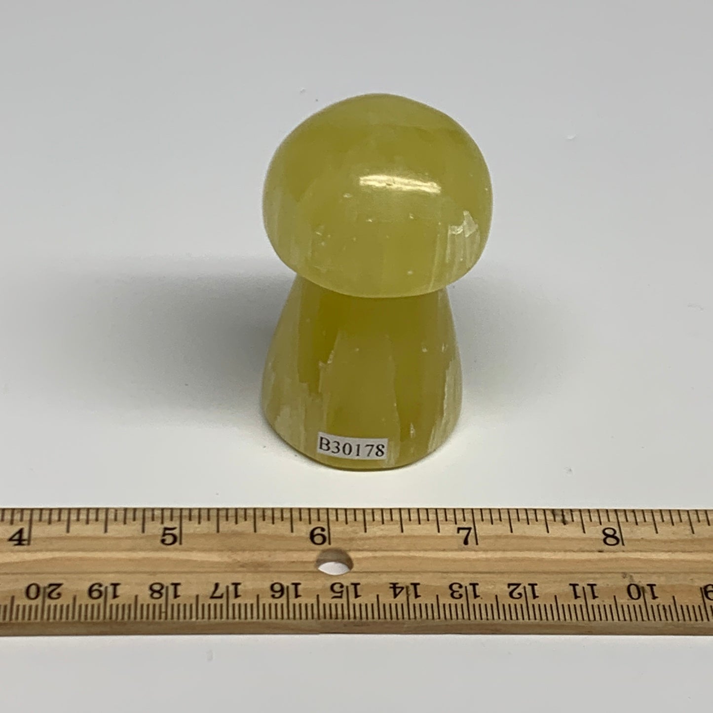 153.1g, 2.5"x1.4" Natural Lemon Calcite Mushroom Gemstone @Pakistan, B30178