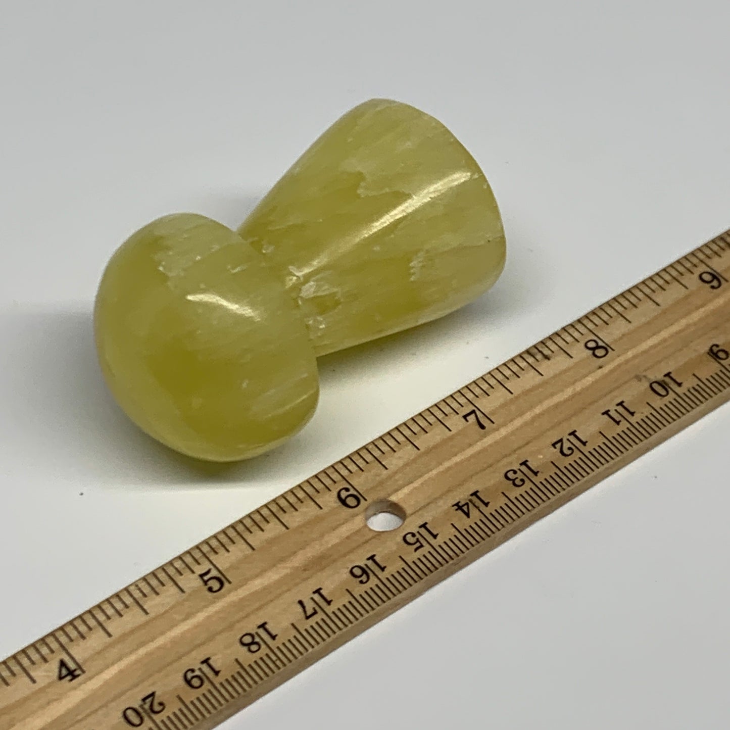 153.1g, 2.5"x1.4" Natural Lemon Calcite Mushroom Gemstone @Pakistan, B30178