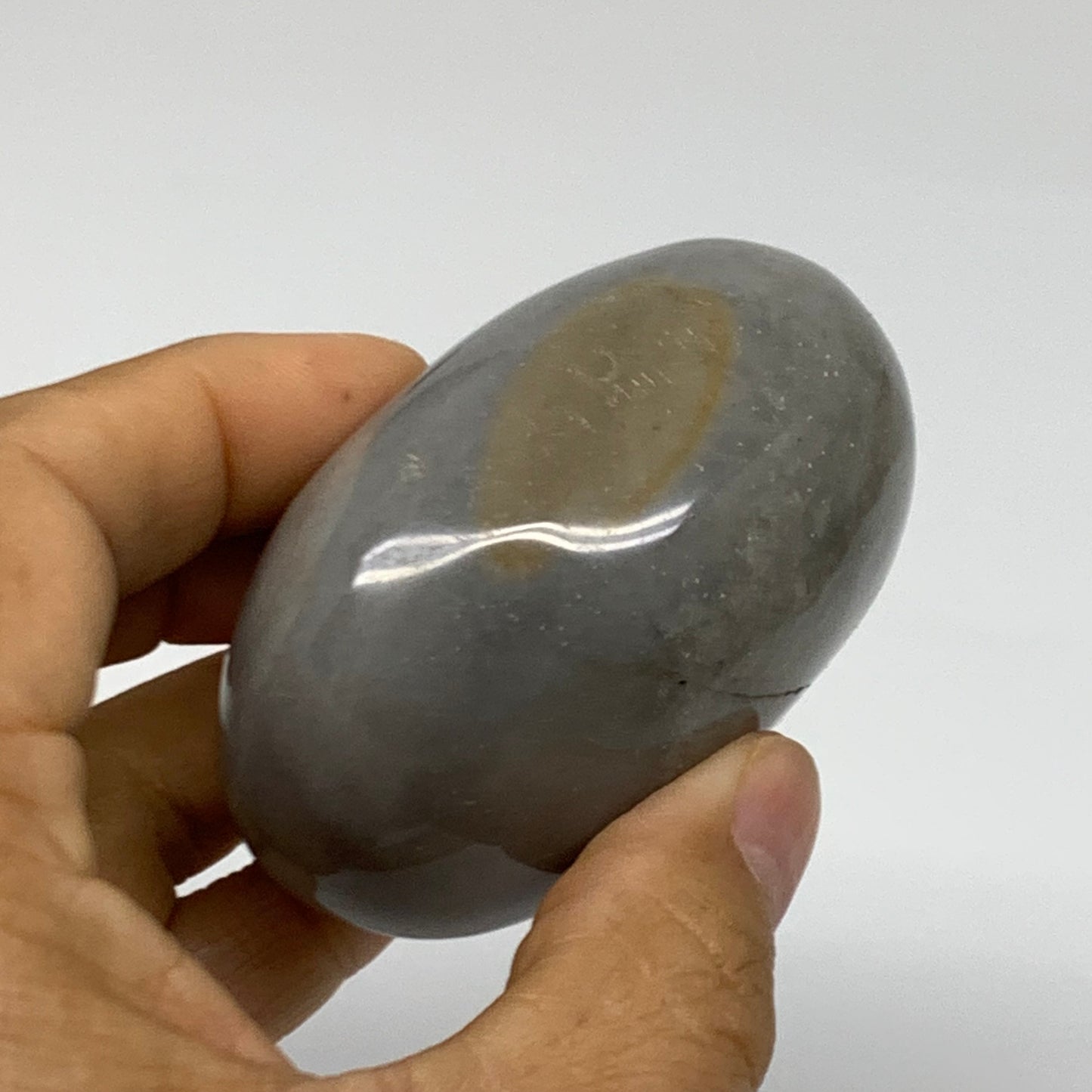 191.8g, 2.7"x2"x1.5" Natural Ocean Jasper Palm-Stone Orbicular Jasper, B38200