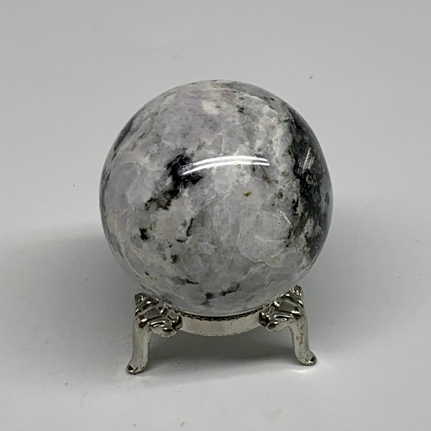 165.5g, 1.9"(49mm), Natural Rainbow Moonstone Sphere Ball Gemstone, B34346