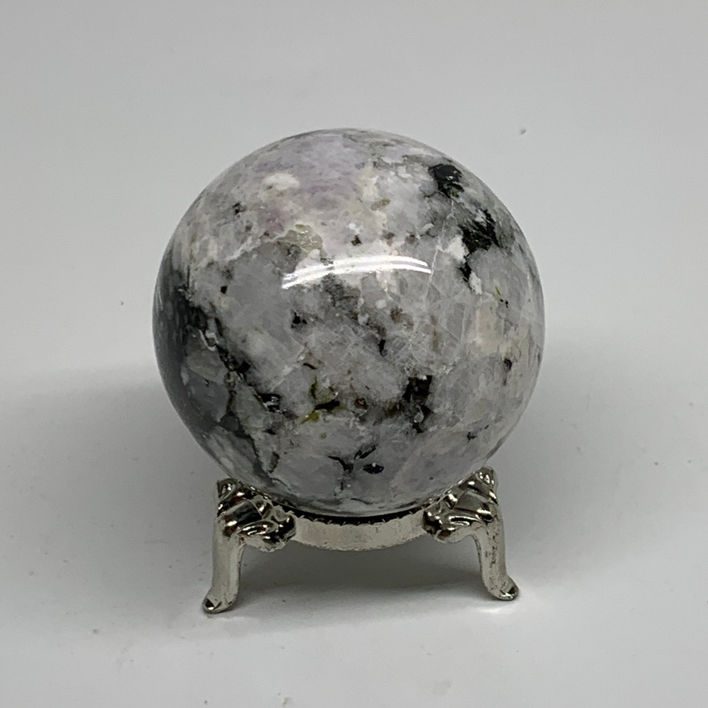 165.5g, 1.9"(49mm), Natural Rainbow Moonstone Sphere Ball Gemstone, B34346