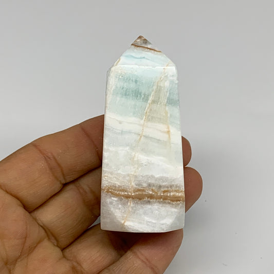 110g, 2.7"x1.1"x1.2", Caribbean Calcite Tower Gemstone @Afghanistan, B33711