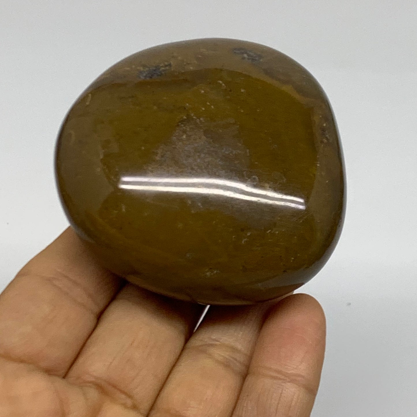 178.6g, 2.5"x2.4"x1.3" Natural Ocean Jasper Palm-Stone Orbicular Jasper, B38201
