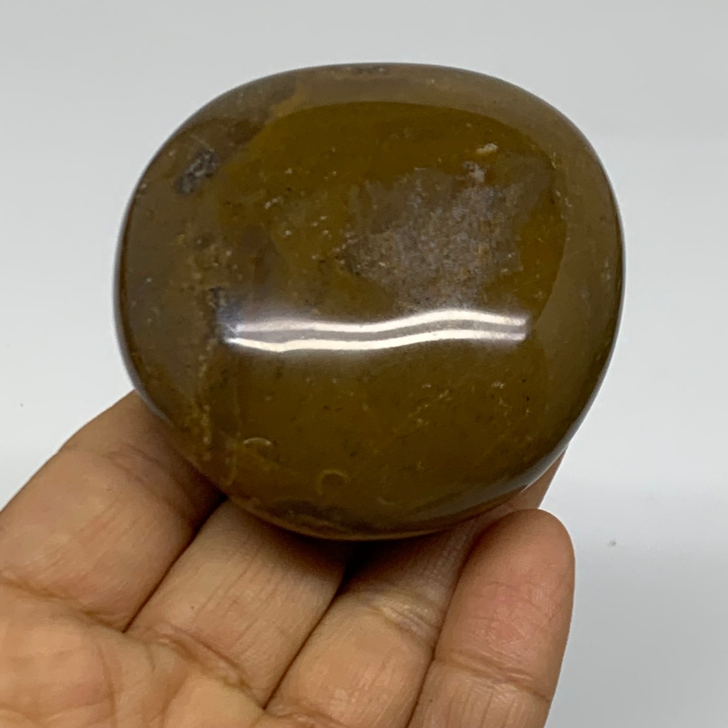 178.6g, 2.5"x2.4"x1.3" Natural Ocean Jasper Palm-Stone Orbicular Jasper, B38201