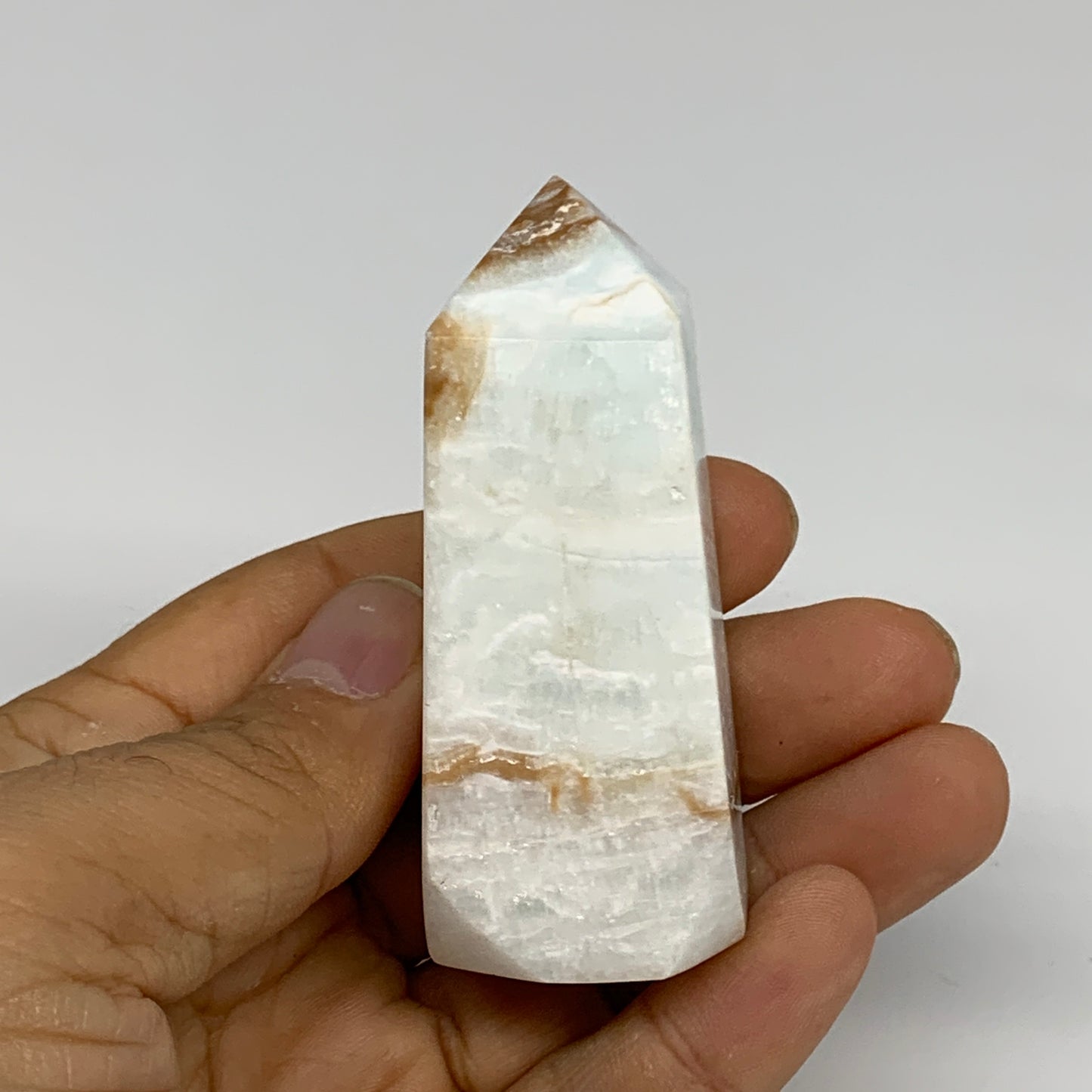 110g, 2.7"x1.1"x1.2", Caribbean Calcite Tower Gemstone @Afghanistan, B33711