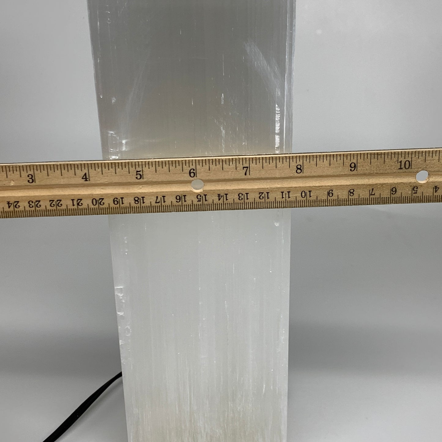 11 lbs. 11.6"x3.5", Rectangle Selenite (Satin Spar) Lamp, w/6ft Chord, B35802