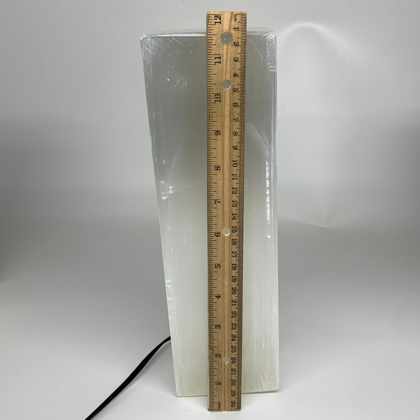 11 lbs. 11.6"x3.5", Rectangle Selenite (Satin Spar) Lamp, w/6ft Chord, B35802