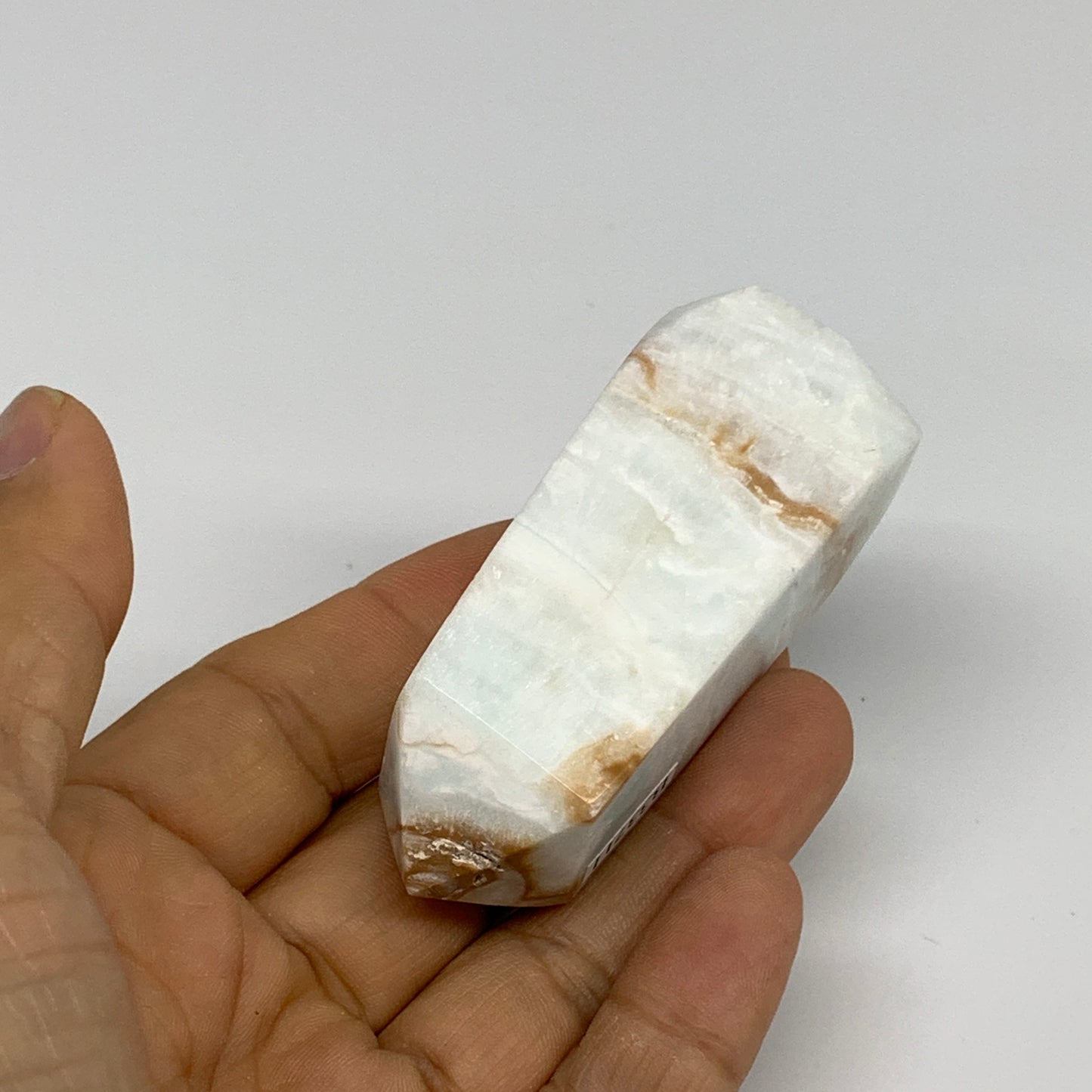 110g, 2.7"x1.1"x1.2", Caribbean Calcite Tower Gemstone @Afghanistan, B33711