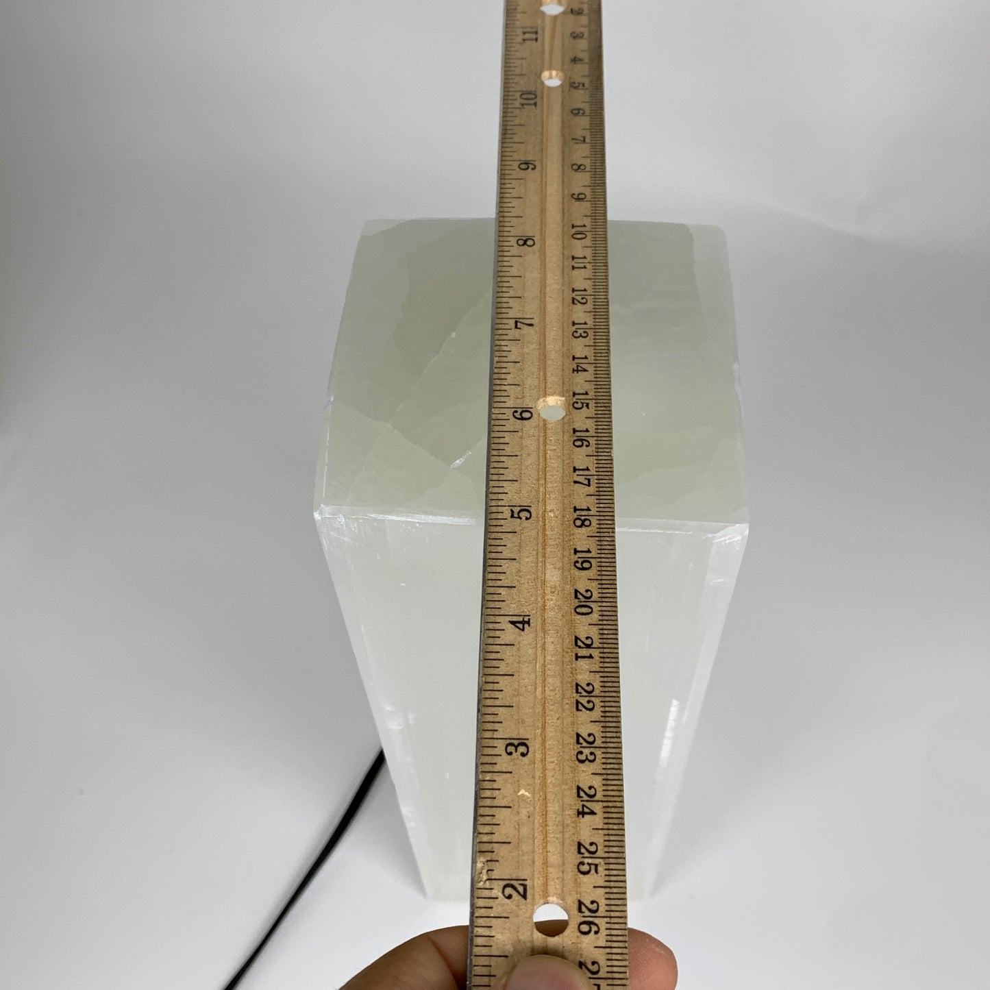 11 lbs. 11.6"x3.5", Rectangle Selenite (Satin Spar) Lamp, w/6ft Chord, B35802