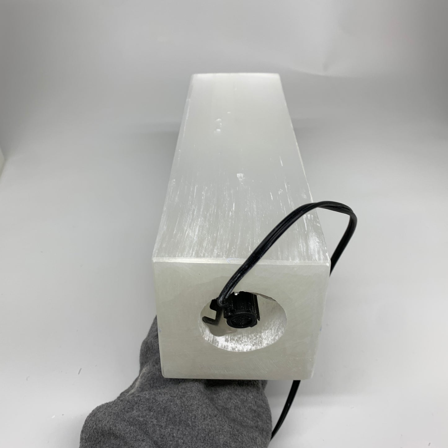 11 lbs. 11.6"x3.5", Rectangle Selenite (Satin Spar) Lamp, w/6ft Chord, B35802