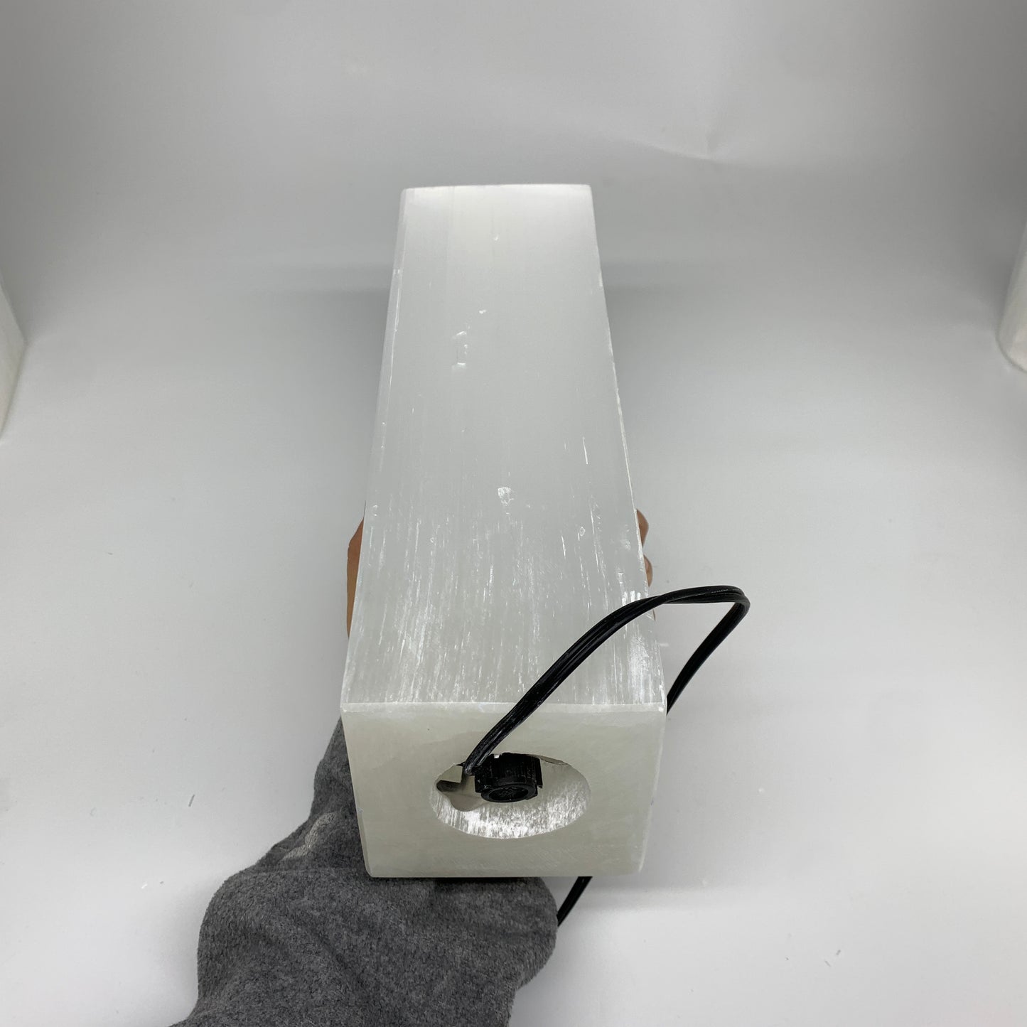 11 lbs. 11.6"x3.5", Rectangle Selenite (Satin Spar) Lamp, w/6ft Chord, B35802