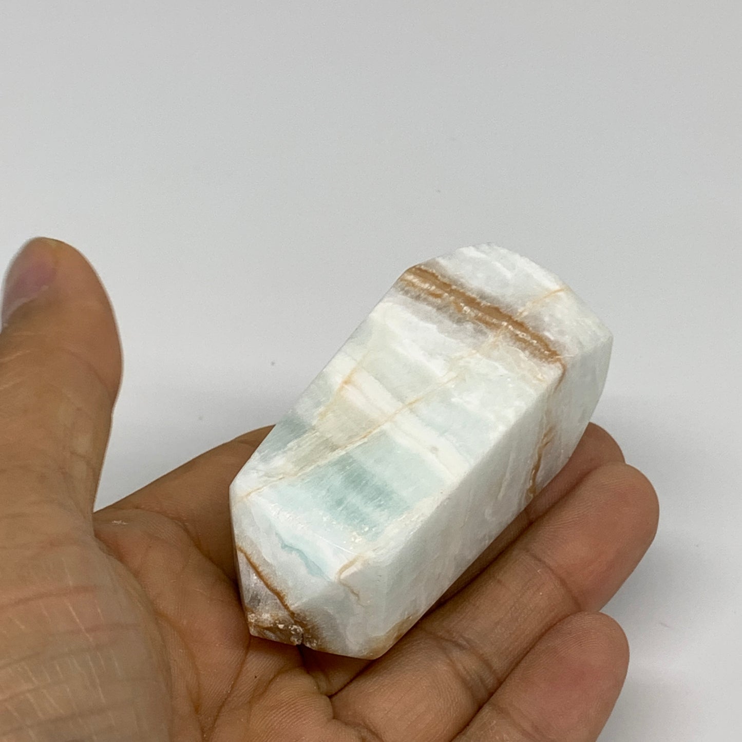 110g, 2.7"x1.1"x1.2", Caribbean Calcite Tower Gemstone @Afghanistan, B33711