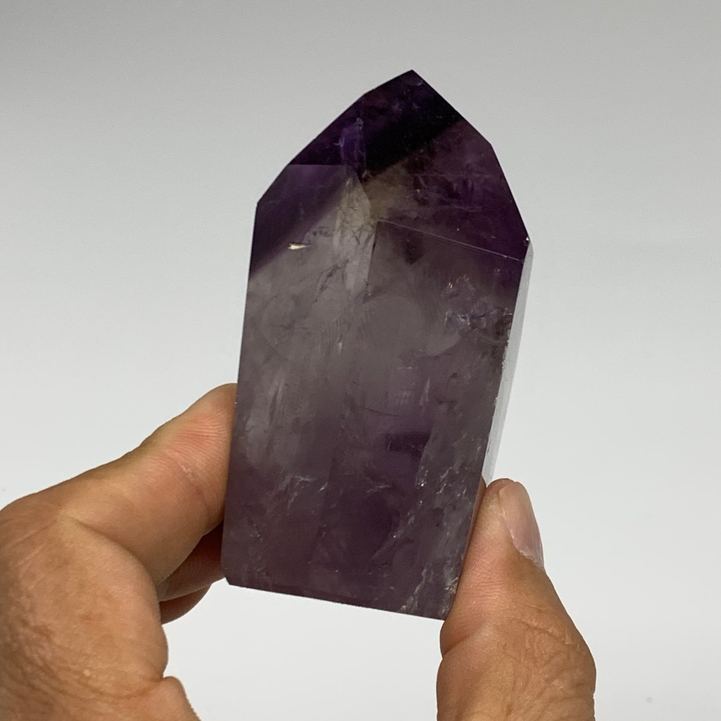 180g, 2.9"x1.7"x1.5", Natural Amethyst Tower Point Obelisk @Brazil, B32325