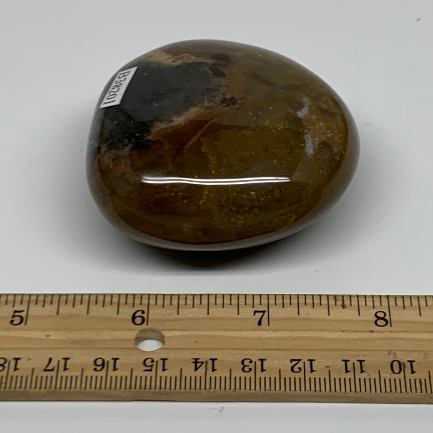 178.6g, 2.5"x2.4"x1.3" Natural Ocean Jasper Palm-Stone Orbicular Jasper, B38201