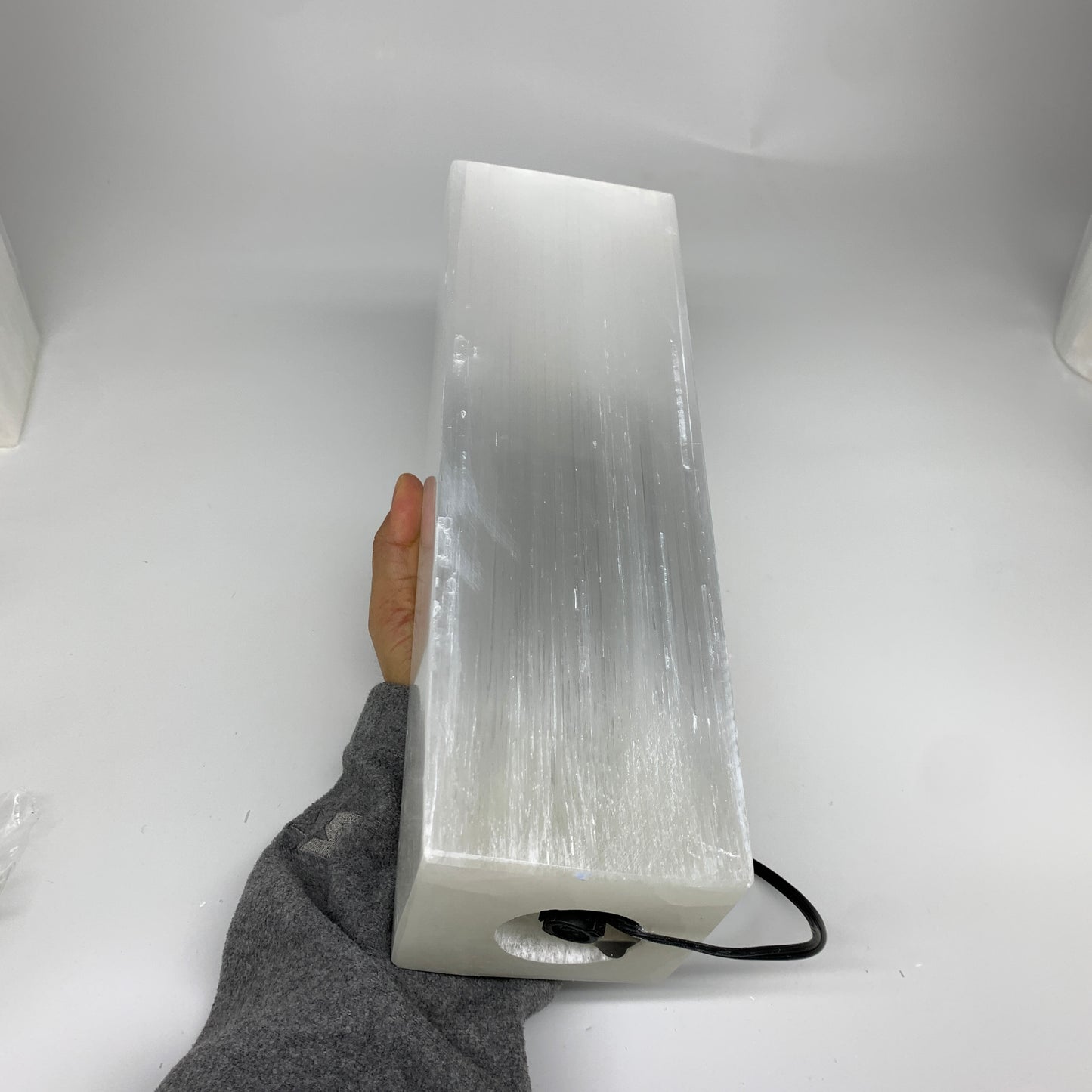 11 lbs. 11.6"x3.5", Rectangle Selenite (Satin Spar) Lamp, w/6ft Chord, B35802