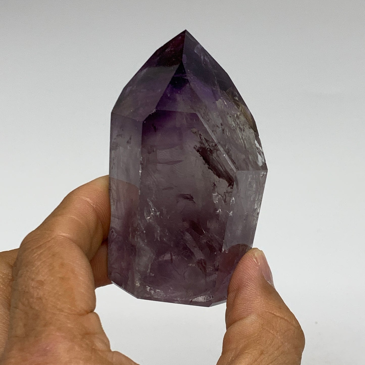180g, 2.9"x1.7"x1.5", Natural Amethyst Tower Point Obelisk @Brazil, B32325