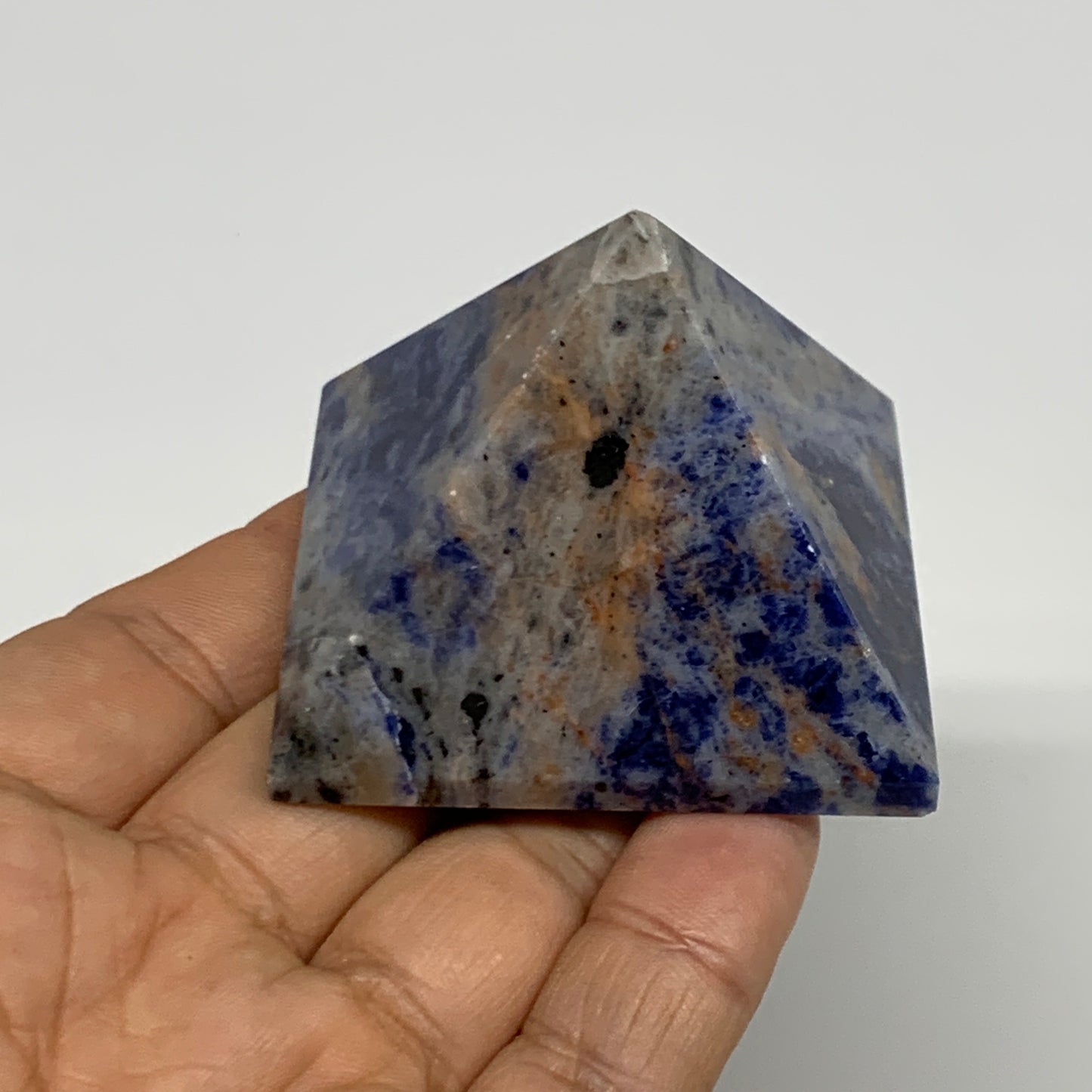 106.9g, 1.5"x2"x2", Sodalite Pyramid Crystal Gemstone @Brazil, B30180