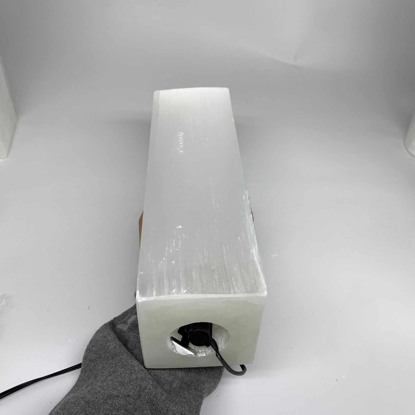 11 lbs. 11.6"x3.5", Rectangle Selenite (Satin Spar) Lamp, w/6ft Chord, B35802