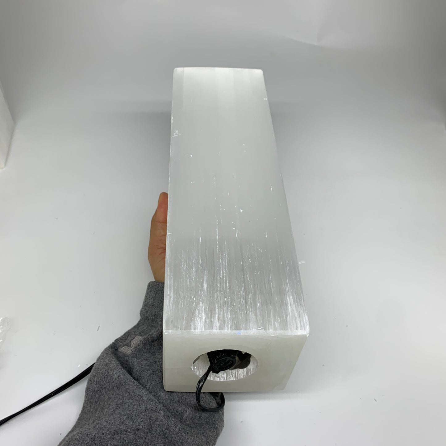 11 lbs. 11.6"x3.5", Rectangle Selenite (Satin Spar) Lamp, w/6ft Chord, B35802