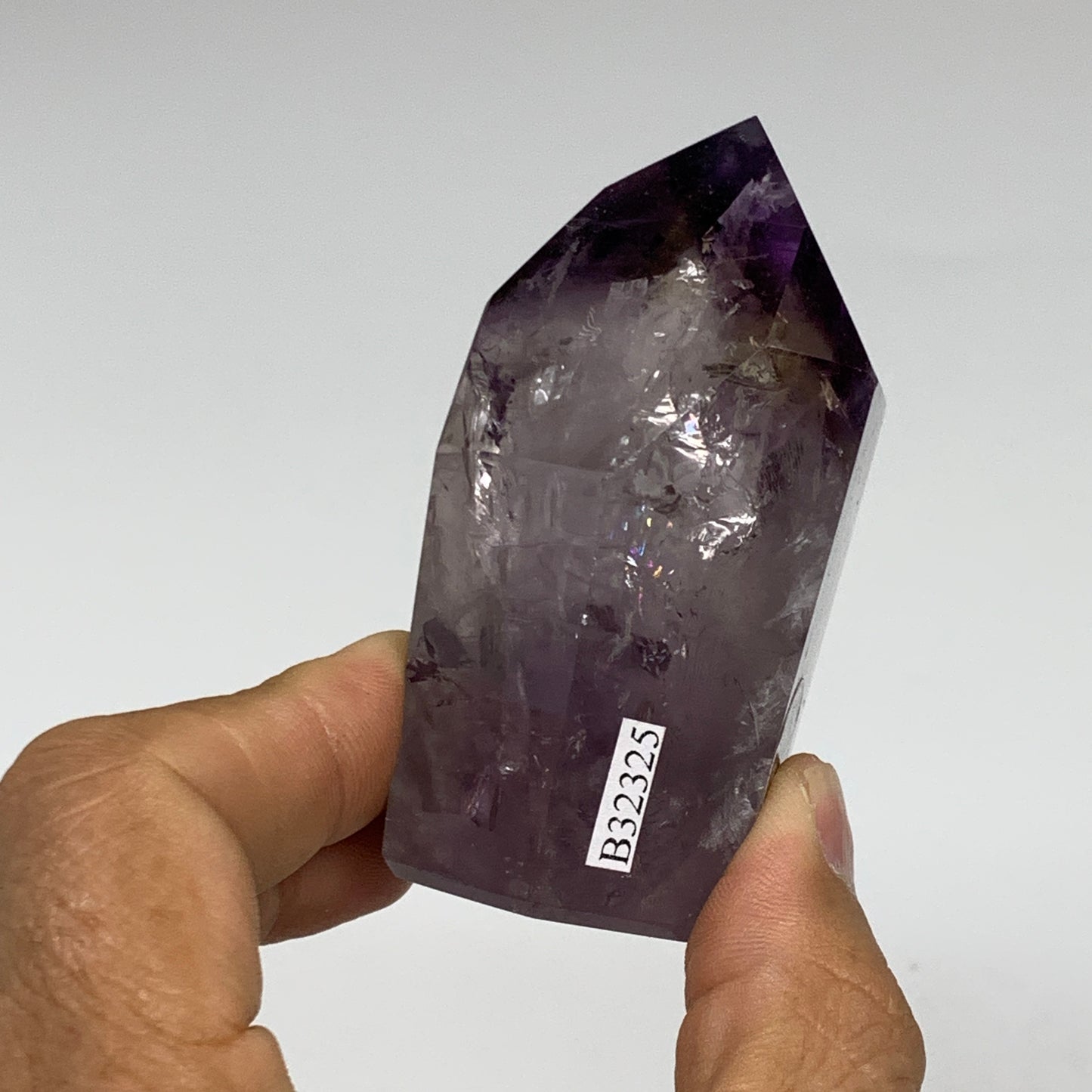 180g, 2.9"x1.7"x1.5", Natural Amethyst Tower Point Obelisk @Brazil, B32325