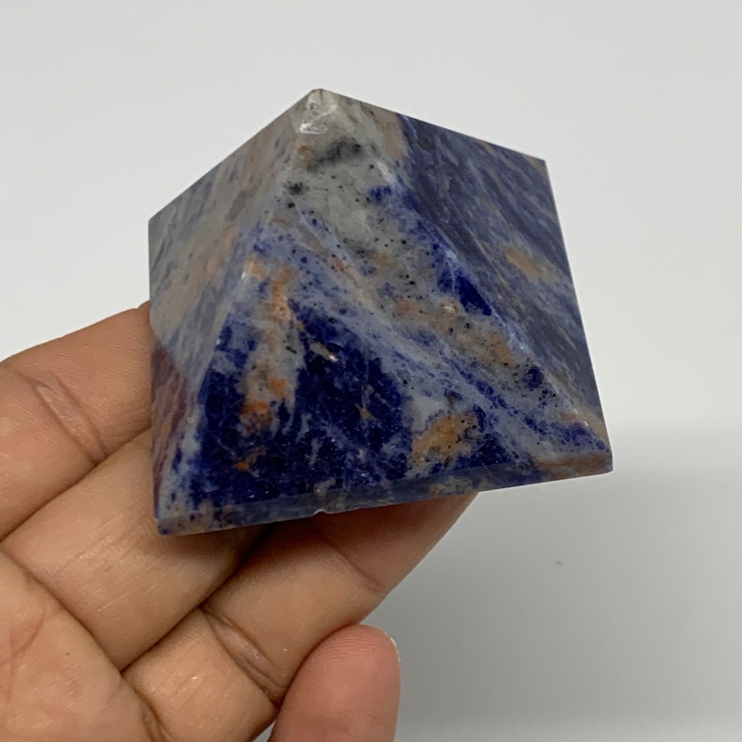106.9g, 1.5"x2"x2", Sodalite Pyramid Crystal Gemstone @Brazil, B30180