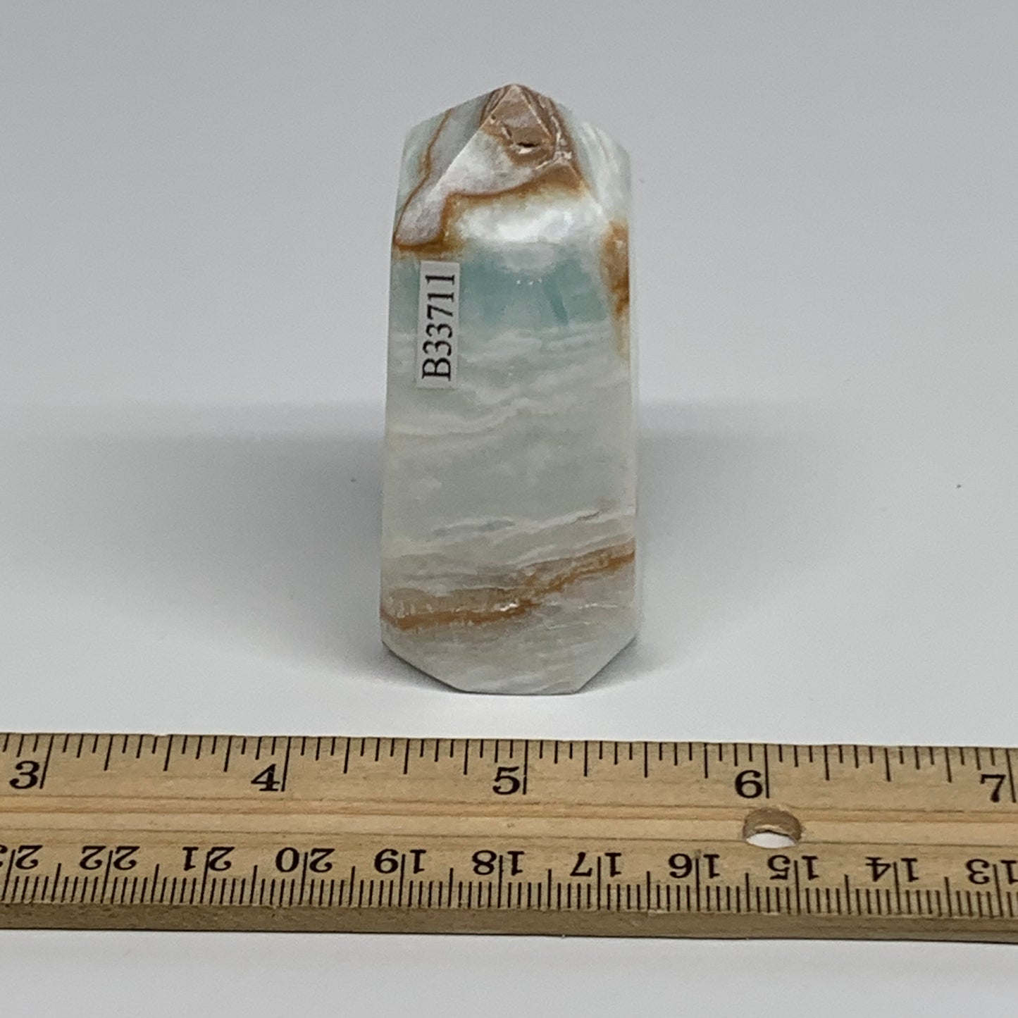 110g, 2.7"x1.1"x1.2", Caribbean Calcite Tower Gemstone @Afghanistan, B33711