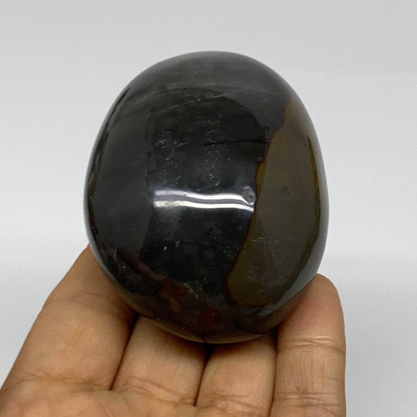 207.5g, 2.8"x2"x1.7" Natural Ocean Jasper Palm-Stone Orbicular Jasper, B38202