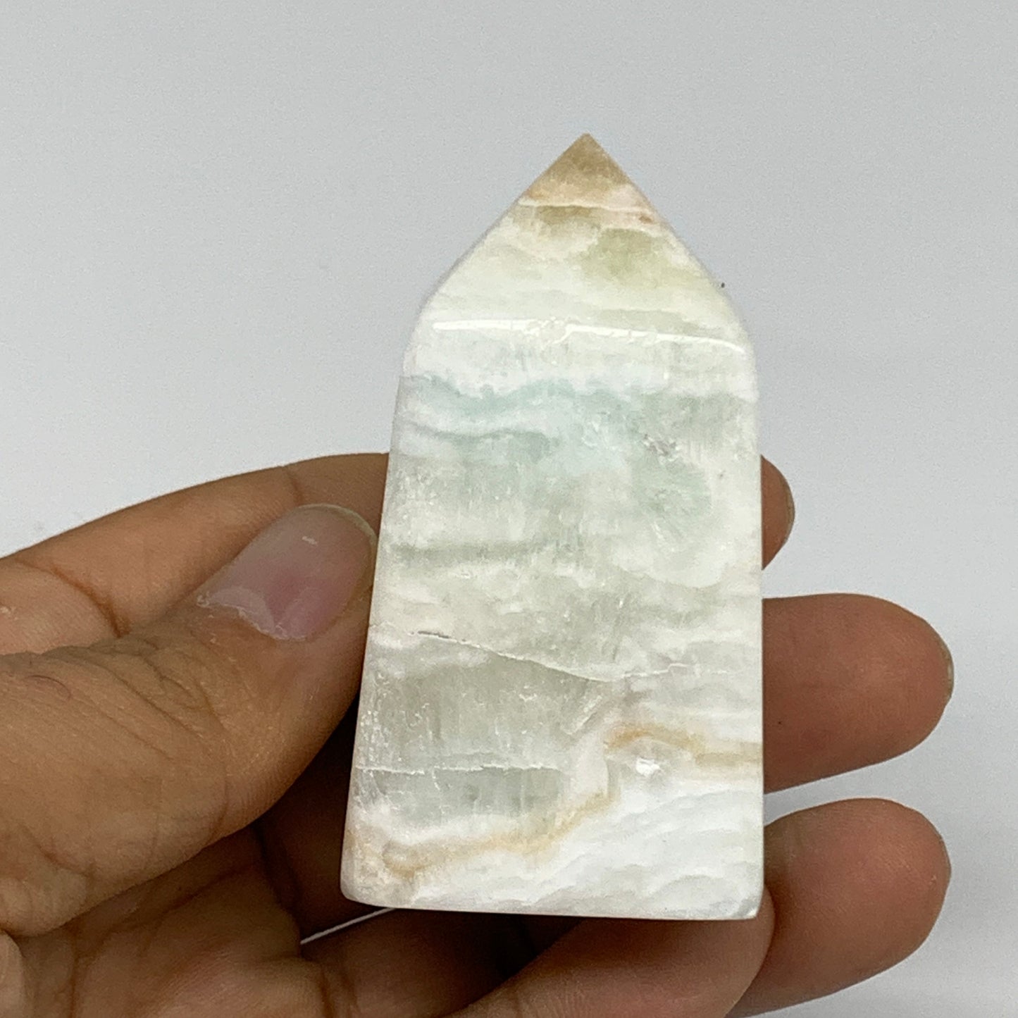 136.3g, 2.4"x1.3"x1.3", Caribbean Calcite Tower Gemstone @Afghanistan, B33712