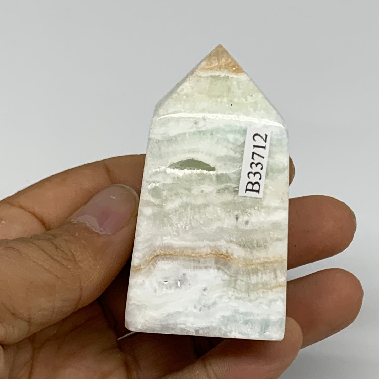 136.3g, 2.4"x1.3"x1.3", Caribbean Calcite Tower Gemstone @Afghanistan, B33712