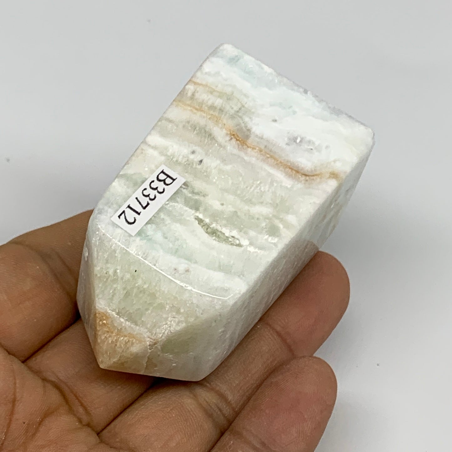 136.3g, 2.4"x1.3"x1.3", Caribbean Calcite Tower Gemstone @Afghanistan, B33712