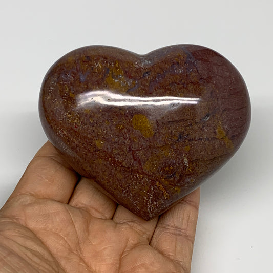 0.63 lbs, 2.7"x3.2"x1.6" Ocean Jasper Heart Polished Healing Crystal, B30918