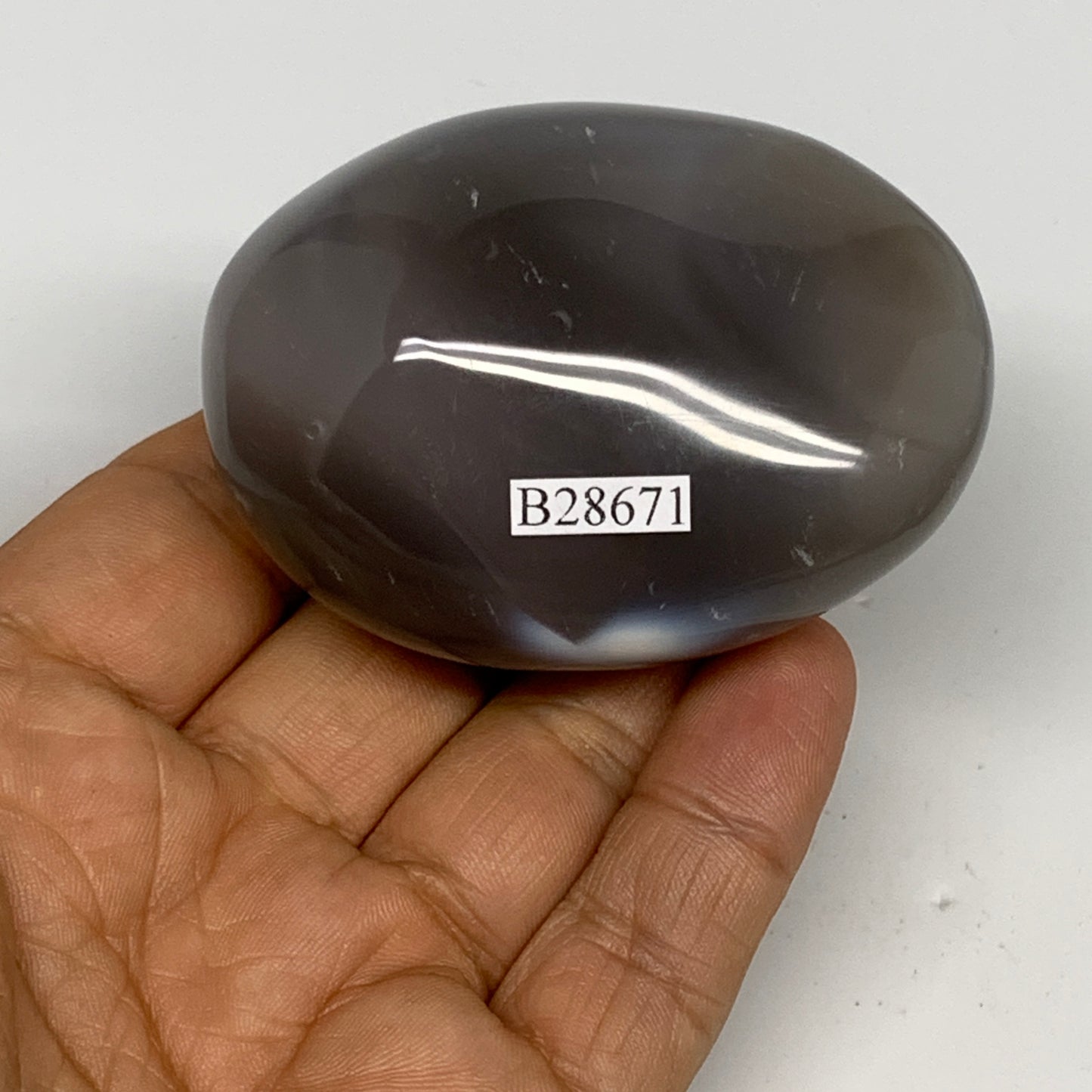 145g, 2.5"x2"x1.4" Orca Agate Palm-Stone Reiki Energy Crystal Reiki, B28671