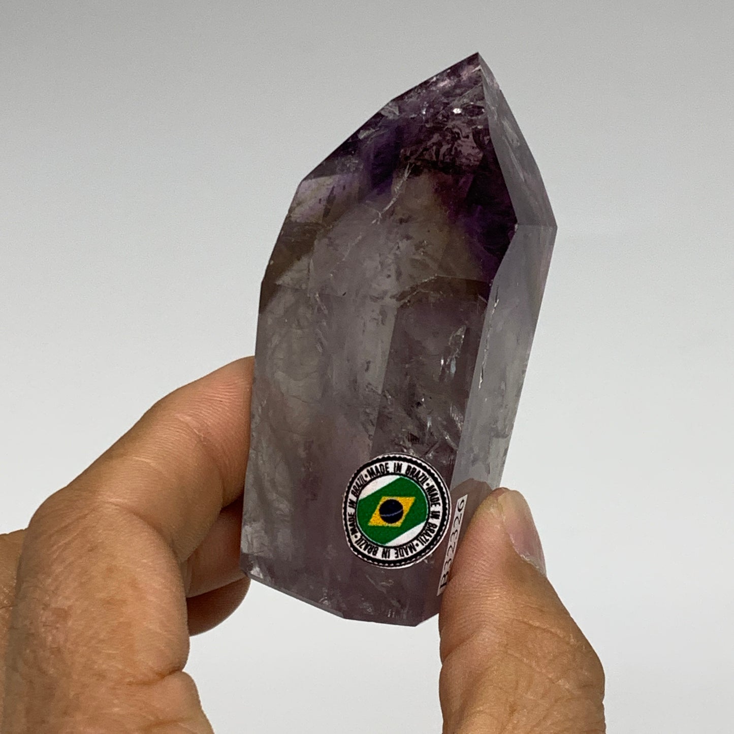 143.2g, 2.9"x1.7"x1.3", Natural Amethyst Tower Point Obelisk @Brazil, B32326