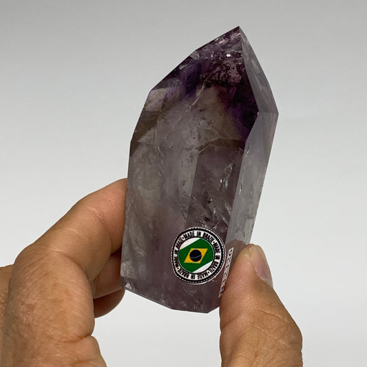 143.2g, 2.9"x1.7"x1.3", Natural Amethyst Tower Point Obelisk @Brazil, B32326