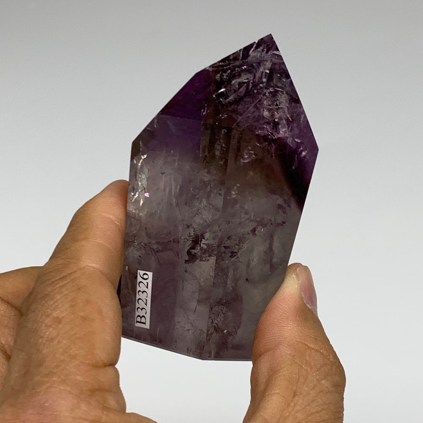 143.2g, 2.9"x1.7"x1.3", Natural Amethyst Tower Point Obelisk @Brazil, B32326