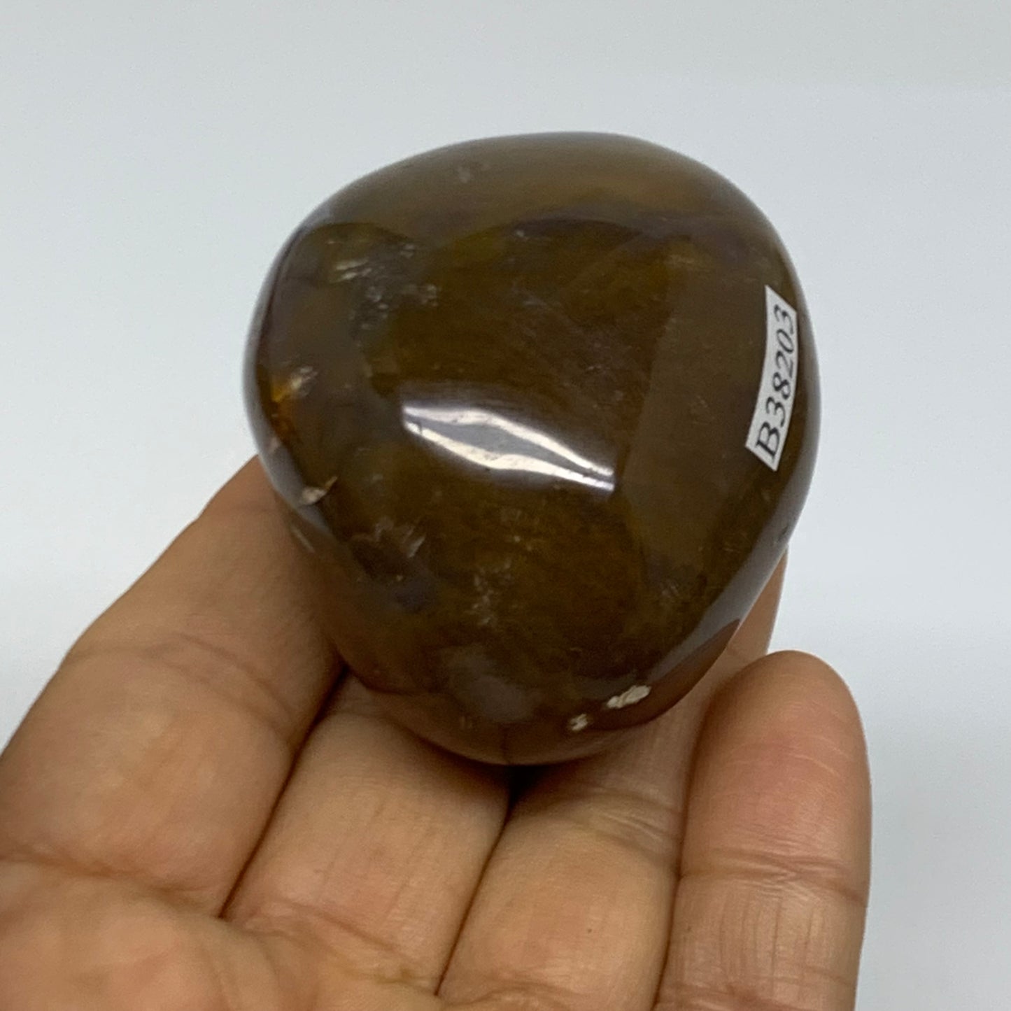 123.8g, 2.1"x1.8"x1.5" Natural Ocean Jasper Palm-Stone Orbicular Jasper, B38203