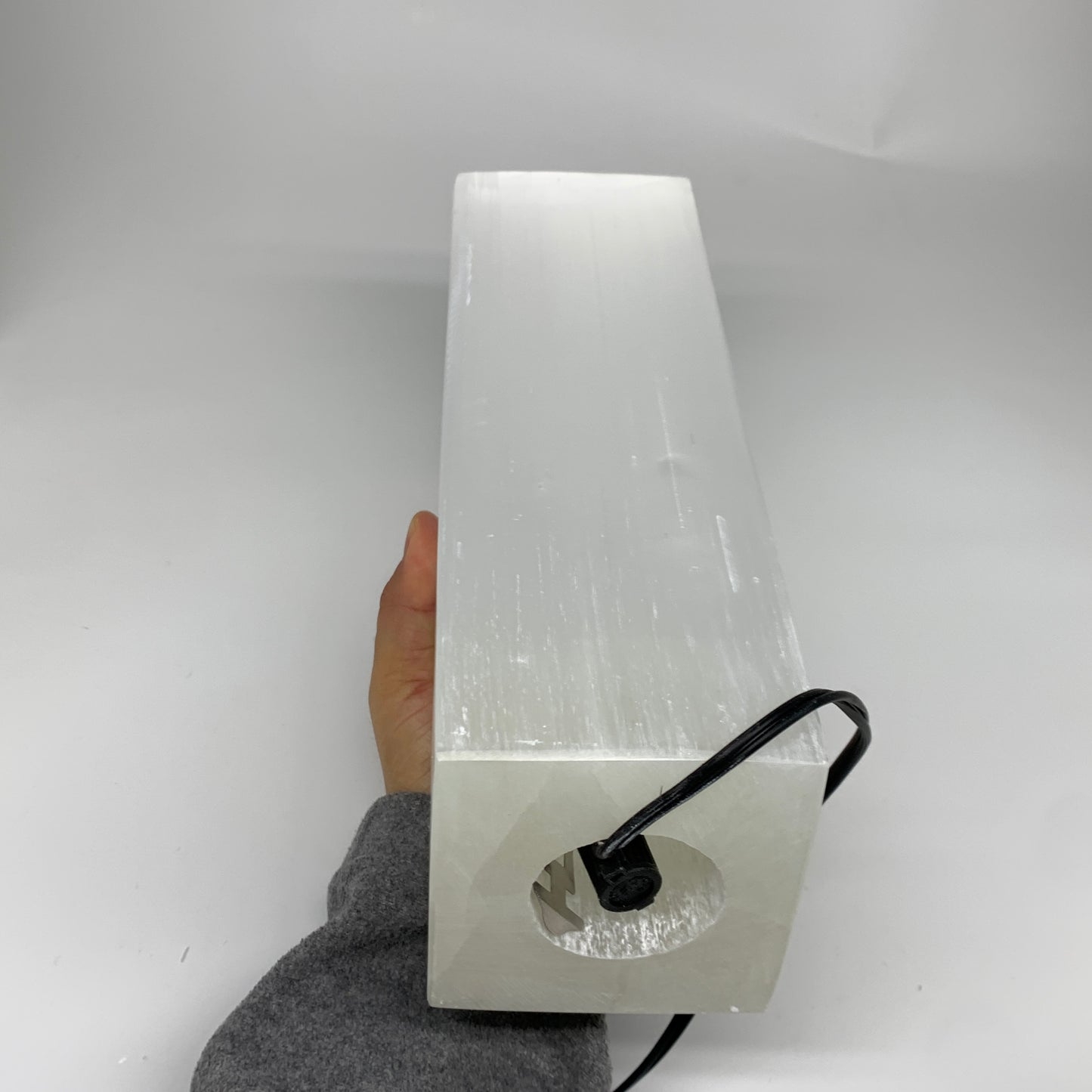 11.1 lbs. 11.6"x3.5", Rectangle Selenite (Satin Spar) Lamp, w/6ft Chord, B35803