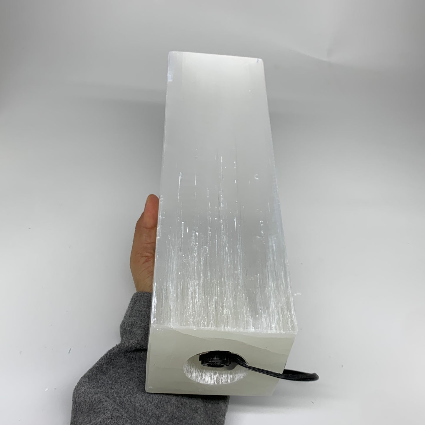 11.1 lbs. 11.6"x3.5", Rectangle Selenite (Satin Spar) Lamp, w/6ft Chord, B35803